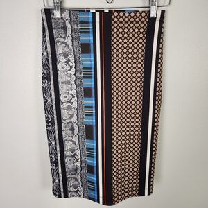 EUC Clover Canyon Library Stripe Scuba Neoprene Pencil Skirt‎ Size XS (XS) #642